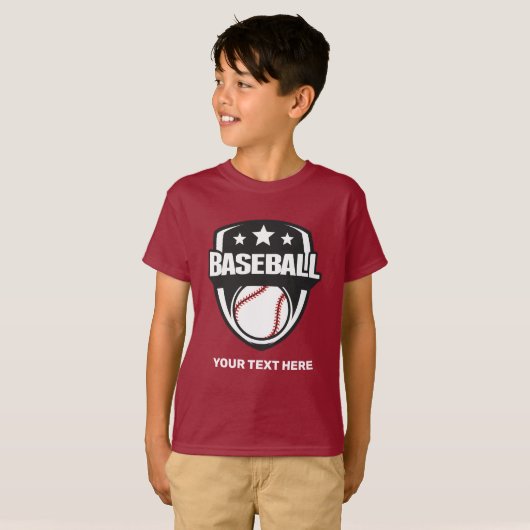 Aangepaste tekst Baseball T-shirt (Voorkant volledig)