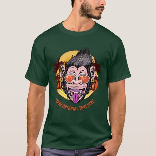 Aangepaste tekst Basis Monkey-kleding T-shirt (Voorkant)
