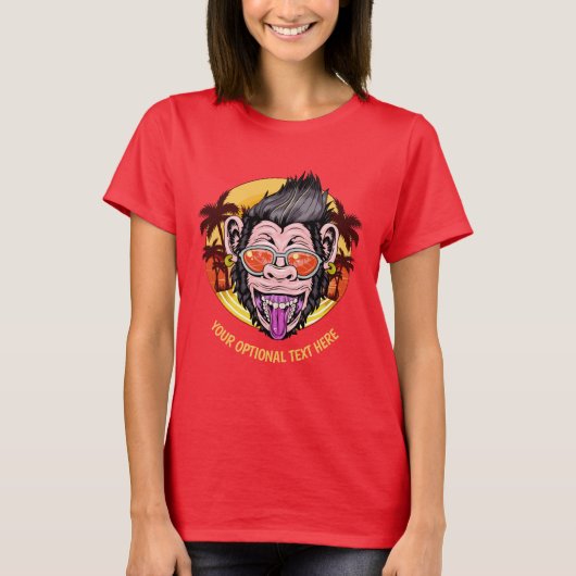 Aangepaste tekst Basis Monkey-kleding T-shirt (Voorkant)