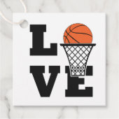 Aangepaste tekst basketbal liefde bedankjes labels (Voorkant)