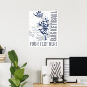 Aangepaste tekst basketbalspeler poster (Thuiskantoor)