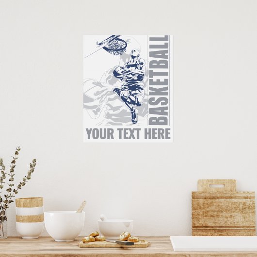 Aangepaste tekst basketbalspeler poster (Keuken)