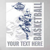 Aangepaste tekst basketbalspeler poster (Voorkant)
