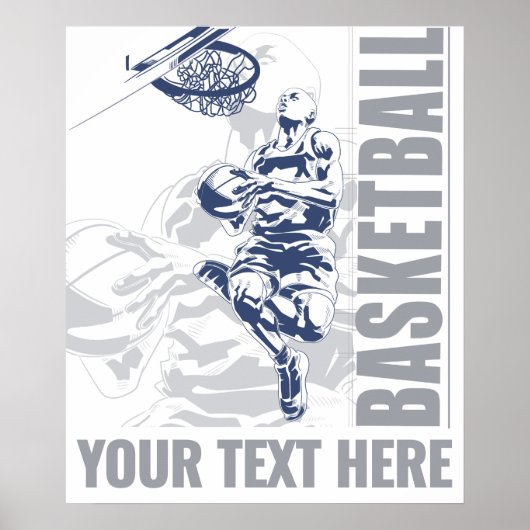 Aangepaste tekst basketbalspeler poster (Voorkant)