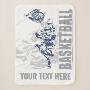 Aangepaste tekst basketbalspeler sherpa deken