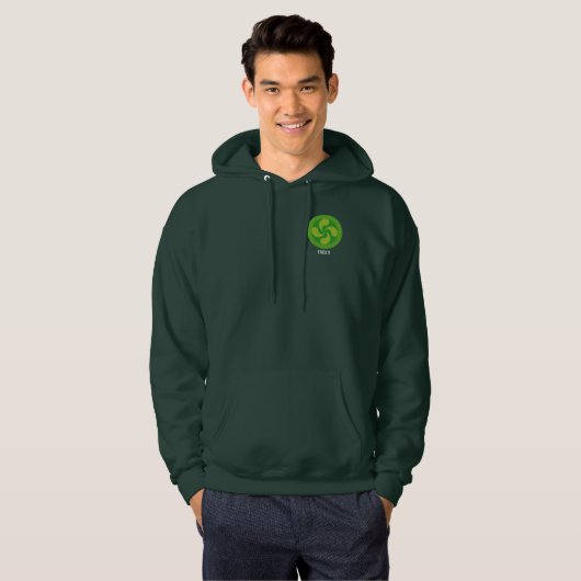 Aangepaste tekst, Baskisch landensymbool: Lauburu Hoodie (Voorkant volledig)