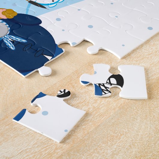 Aangepaste tekst Baskische kerstsneeuwscène Olentz Legpuzzel (Zijkant)