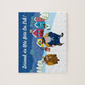 Aangepaste tekst Baskische kerstsneeuwscène Olentz Legpuzzel (Verticaal)