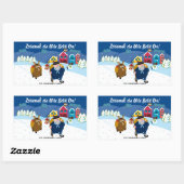 Aangepaste tekst Baskische kerstsneeuwscène Olentz Rechthoekige Sticker (Vel)