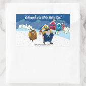 Aangepaste tekst Baskische kerstsneeuwscène Olentz Rechthoekige Sticker (Tas)