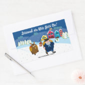 Aangepaste tekst Baskische kerstsneeuwscène Olentz Rechthoekige Sticker (Envelop)