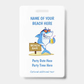Aangepaste tekst Beach Party badges (Achterkant)