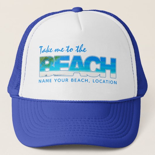 Aangepaste tekst BEACH-petten Trucker Pet (Voorkant)