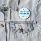Aangepaste tekst BEACH Ronde Button 5,7 Cm (In situ)
