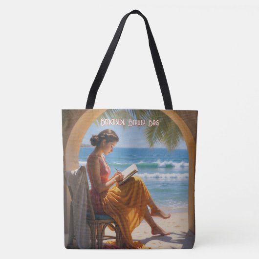 Aangepaste tekst Beachside Beauty Canvas tas (Voorkant)