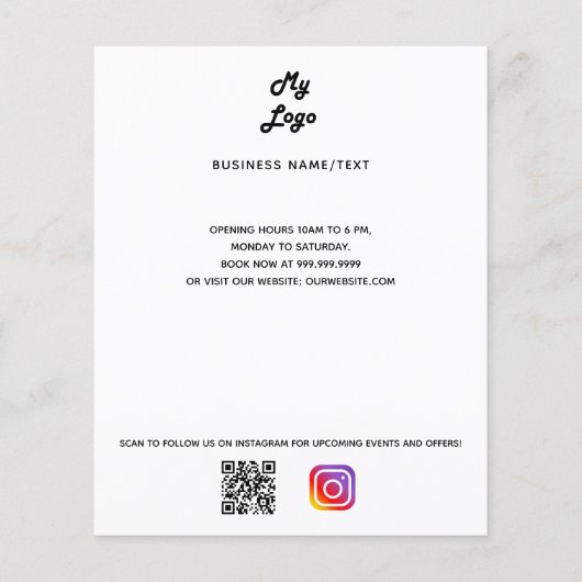 Aangepaste tekst bedrijfs-logo-instagram flyer (Voorkant)