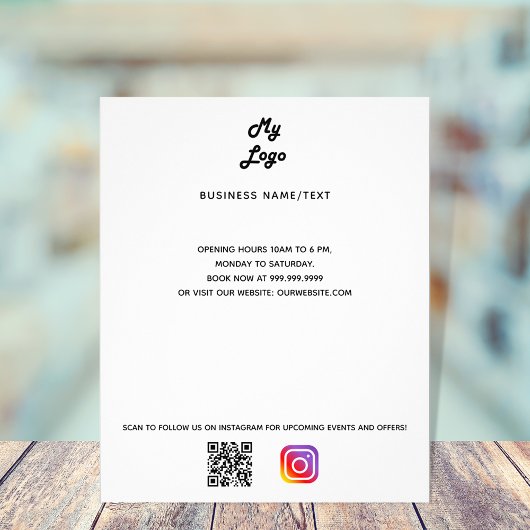 Aangepaste tekst bedrijfs-logo-instagram flyer