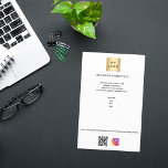 Aangepaste tekst bedrijfs-logo-instagram flyer<br><div class="desc">Witte achtergrond. Personaliseer en voeg uw zakelijke logo,  naam,  adres,  jouw tekst,  uw eigen QR-code toe aan uw Instagram-account. U kunt ook tekst op de achterkant toevoegen.</div>