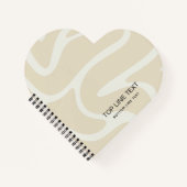 Aangepaste tekst Beige Crème Organisch Patroon Har Notitieboek (Voorkant)