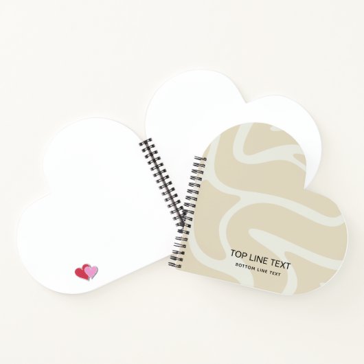 Aangepaste tekst Beige Crème Organisch Patroon Har Notitieboek (Binnen)