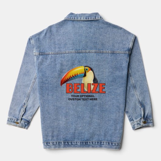 Aangepaste tekst BELIZE Toucan Denim Jacket (Achterkant)