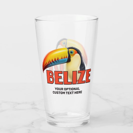Aangepaste tekst BELIZE Toucan Glas (Achterkant)
