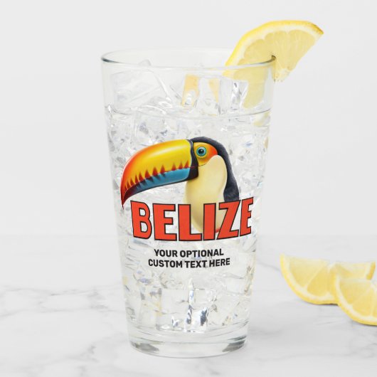 Aangepaste tekst BELIZE Toucan Glas (Achterkant ijs)