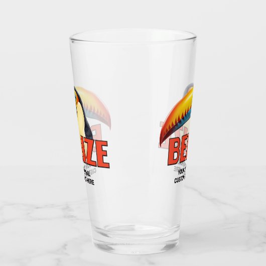 Aangepaste tekst BELIZE Toucan Glas (Links)