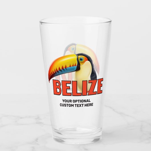 Aangepaste tekst BELIZE Toucan Glas (Voorkant)