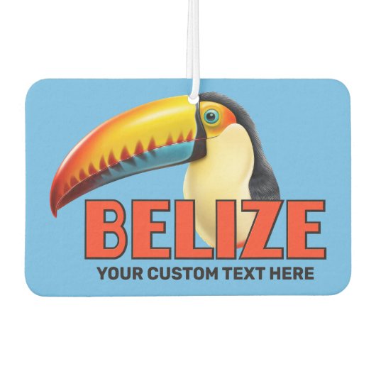 Aangepaste tekst BELIZE Toucan Luchtverfrisser (Voorkant)