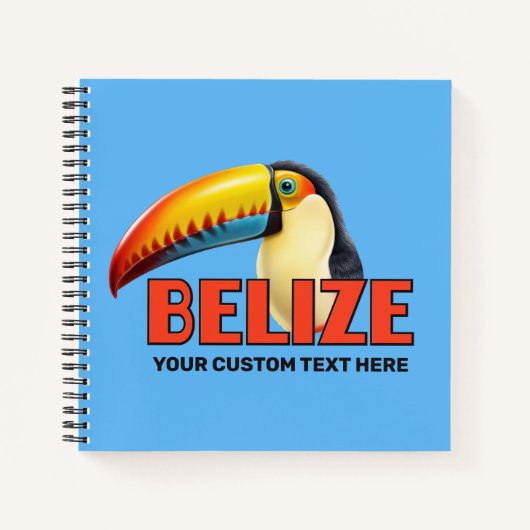 Aangepaste tekst BELIZE Toucan Notitieboek (Voorkant)