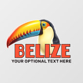 Aangepaste tekst BELIZE Toucan Raamsticker (Vel)