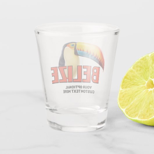 Aangepaste tekst BELIZE Toucan Shot Glas (Achterkant)