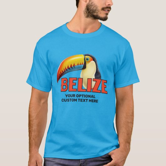 Aangepaste tekst BELIZE Toucan T-shirt (Voorkant)