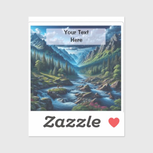 Aangepaste tekst berglandschap cadeau voor vader sticker (Vel)