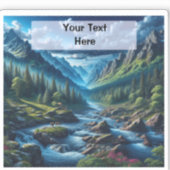 Aangepaste tekst berglandschap cadeau voor vader sticker (Voorkant)