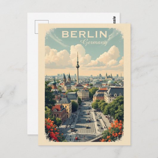 Aangepaste tekst Berlijn, Duitsland Briefkaart (Voorkant / Achterkant)