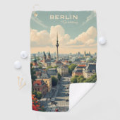 Aangepaste tekst Berlijn, Duitsland Golfhanddoek (Insitu)
