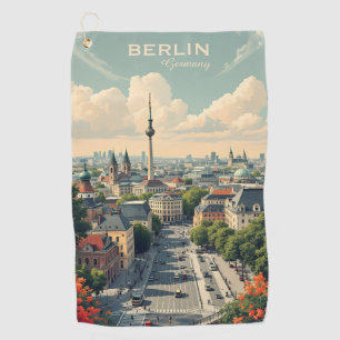Aangepaste tekst Berlijn, Duitsland Golfhanddoek