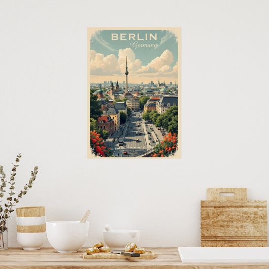 Aangepaste tekst Berlijn, Duitsland Poster (Keuken)