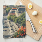 Aangepaste tekst Berlijn, Duitsland Theedoek (Quarter Fold)