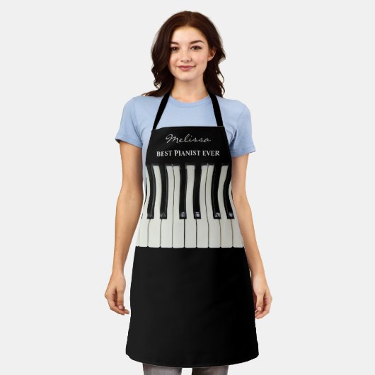 Aangepaste tekst Beste Pianist ooit Naam Muzikant  Schort (Gedragen)