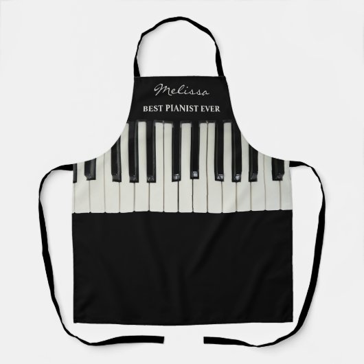 Aangepaste tekst Beste Pianist ooit Naam Muzikant Schort (Voorkant)