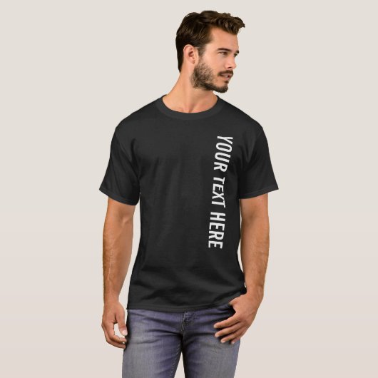 Aangepaste tekst Beste Sjabloon Basic Zwart Mannen T-shirt (Voorkant volledig)