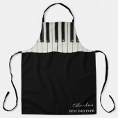 Aangepaste tekst Beste vader ooit Naam Piano-toets Schort (Voorkant)