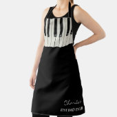 Aangepaste tekst Beste vader ooit Naam Piano-toets Schort (Insitu)