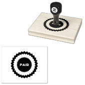 Aangepaste Tekst BETAALDE Duurzame Houten Handvat  Rubberstempel (Gestempeld)