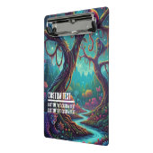 Aangepaste tekst Betoverd bos Mysterieuze blauwe r Mini Klembord (Angled2)