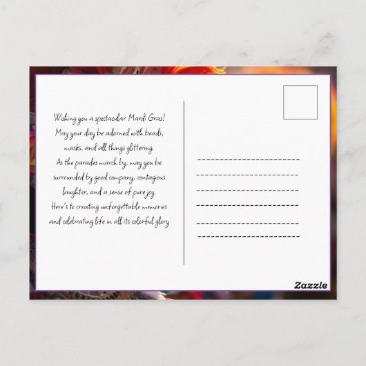 Aangepaste tekst betoverde openbaring, briefkaart (Achterkant)