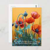 Aangepaste tekst betoverende rode papavers briefkaart (Voorkant / Achterkant)